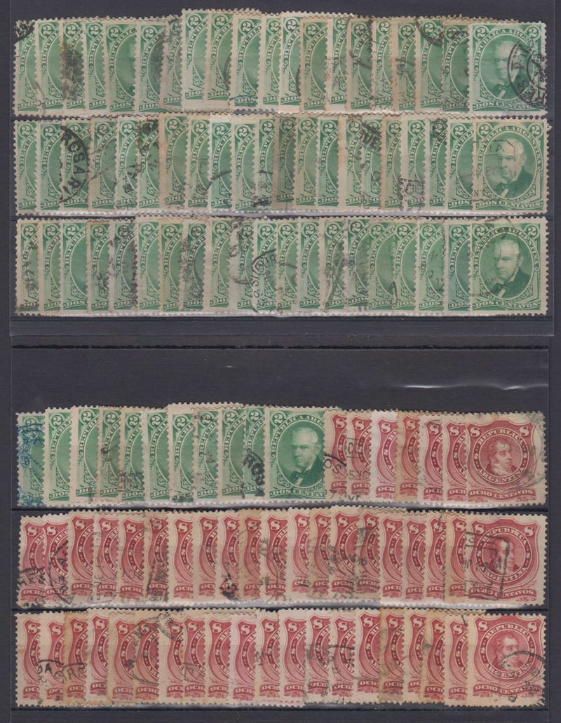 Argentina 1877 — Scott 38-40, 38a - 39a & 56