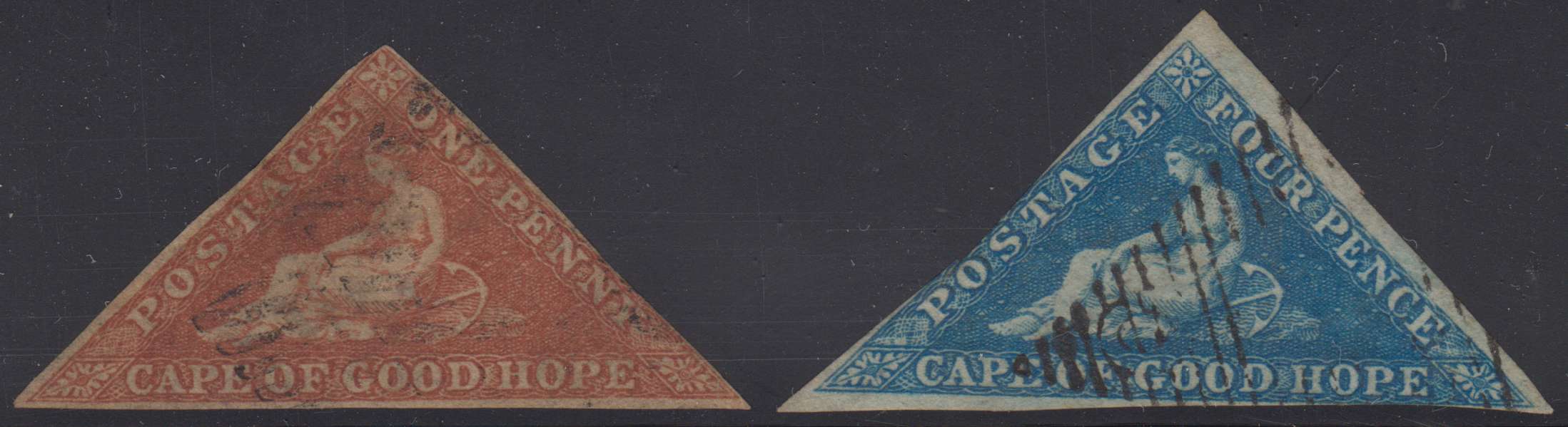 Cape of Good Hope 1853 — Scott 1 & 4