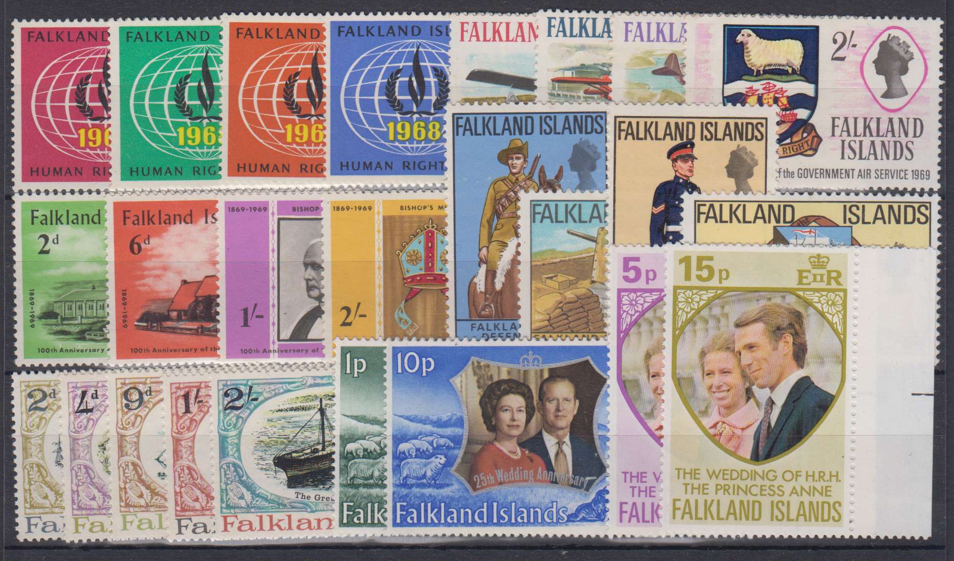Falkland Islands 1937 — Scott 81 thru 226 not complete
