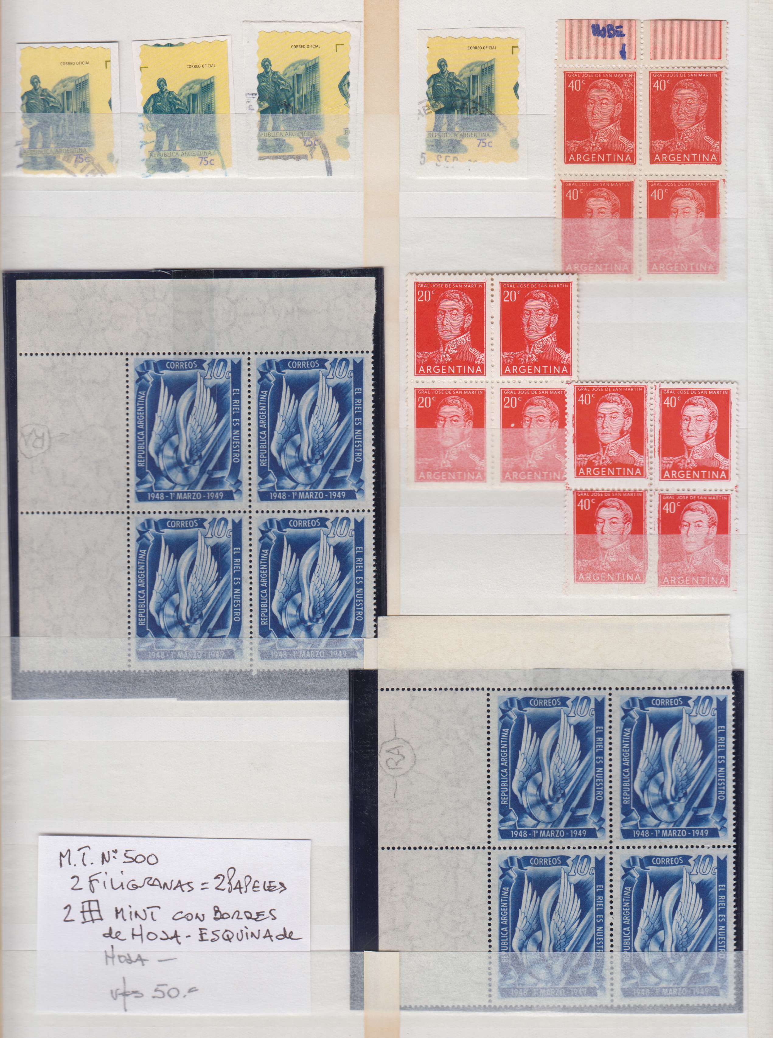 Argentina 1917 — Specialized collection of varieties & errors on pages