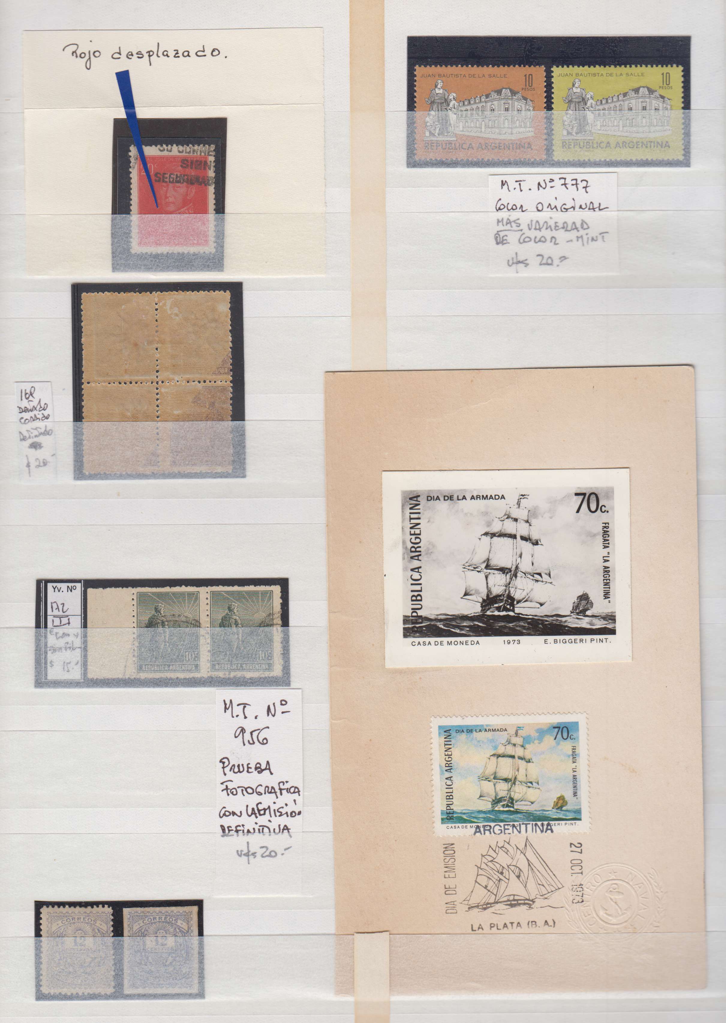 Argentina 1917 — Specialized collection of varieties & errors on pages