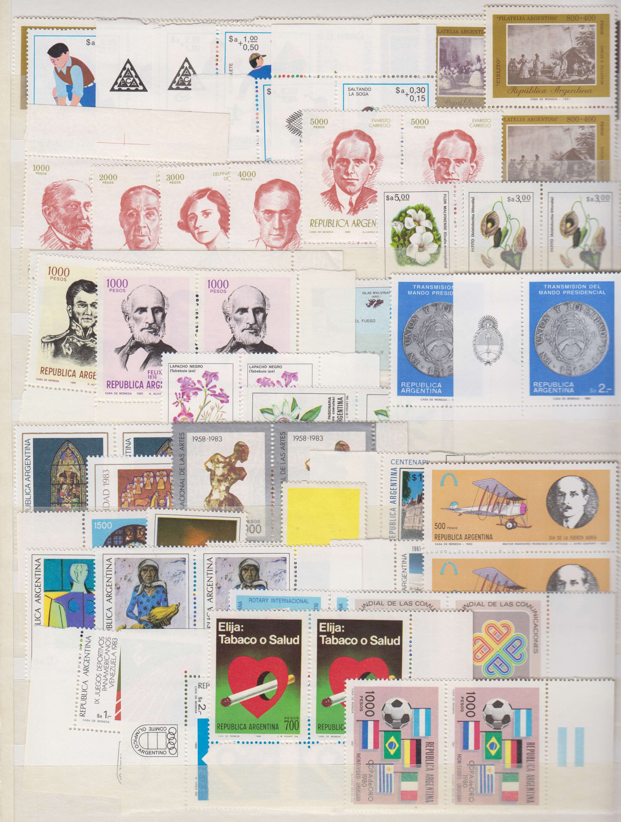 Argentina 1945 — Mint never hinged selection on pages including 245 + stamps including full sets,…
