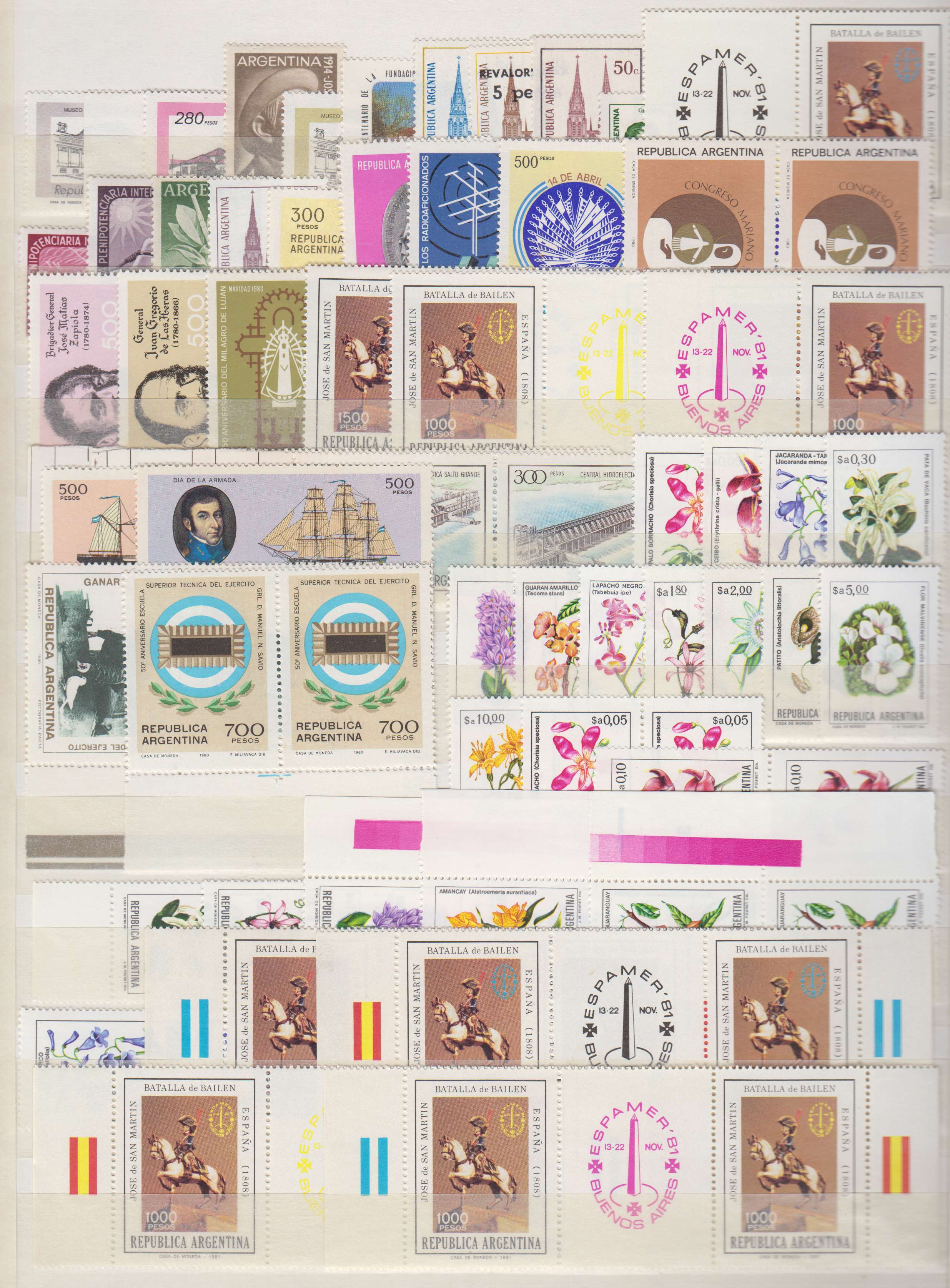 Argentina 1945 — Mint never hinged selection on pages including 245 + stamps including full sets,…