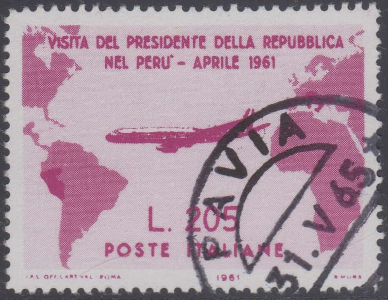 Italy 1961 — Map Showing Flight