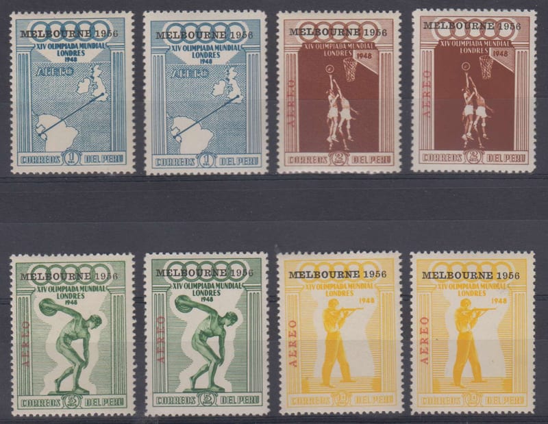 Peru 1956 — Melbourne overprints