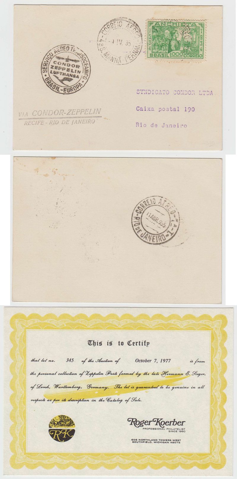 Brazil 1935 — April 9