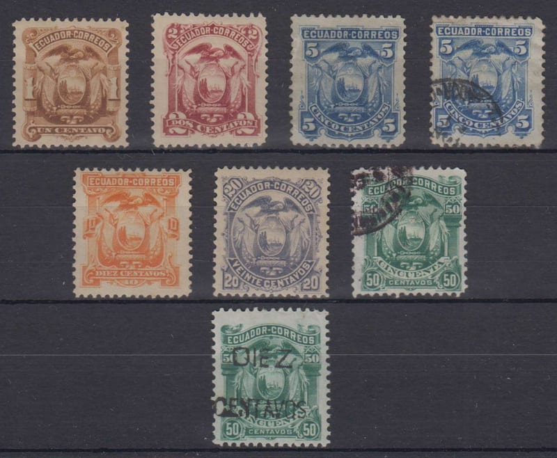 Ecuador 1881 — Scott 12-18
