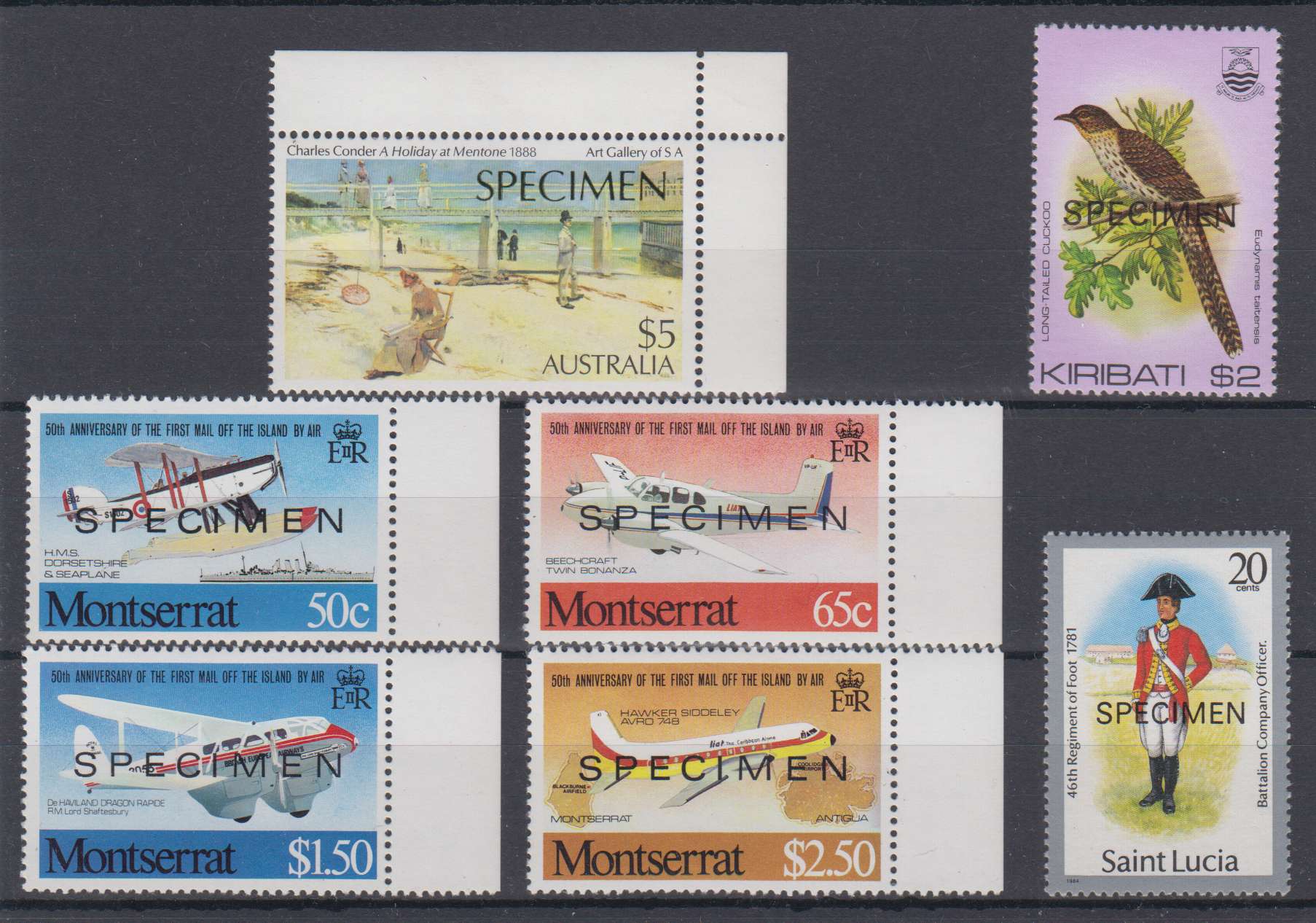 British Commonwealth 1970 — Kiribati, Montserrat, Saint Lucia & Australia