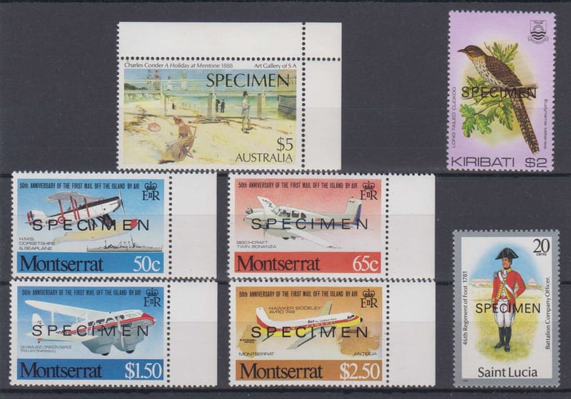 British Commonwealth 1970 — Kiribati, Montserrat, Saint Lucia & Australia