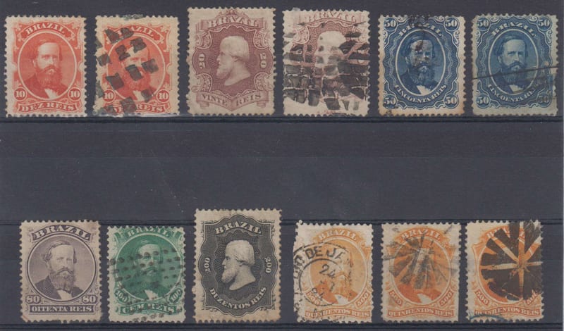 Brazil 1866 — Scott 53-60