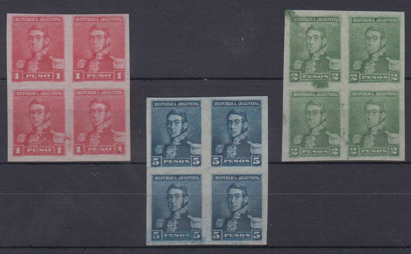 Argentina 1892 — Scott 103-105 top values