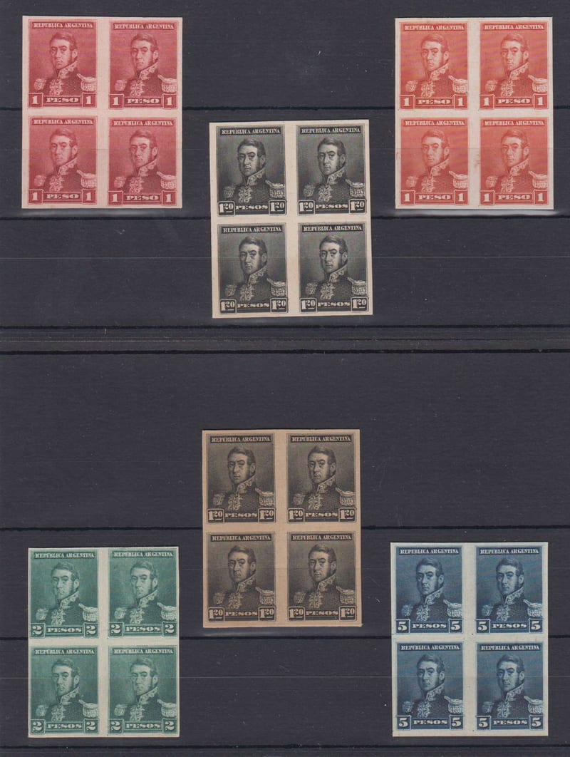 Argentina 1892 — Scott 103-105, 103a & 119 top values