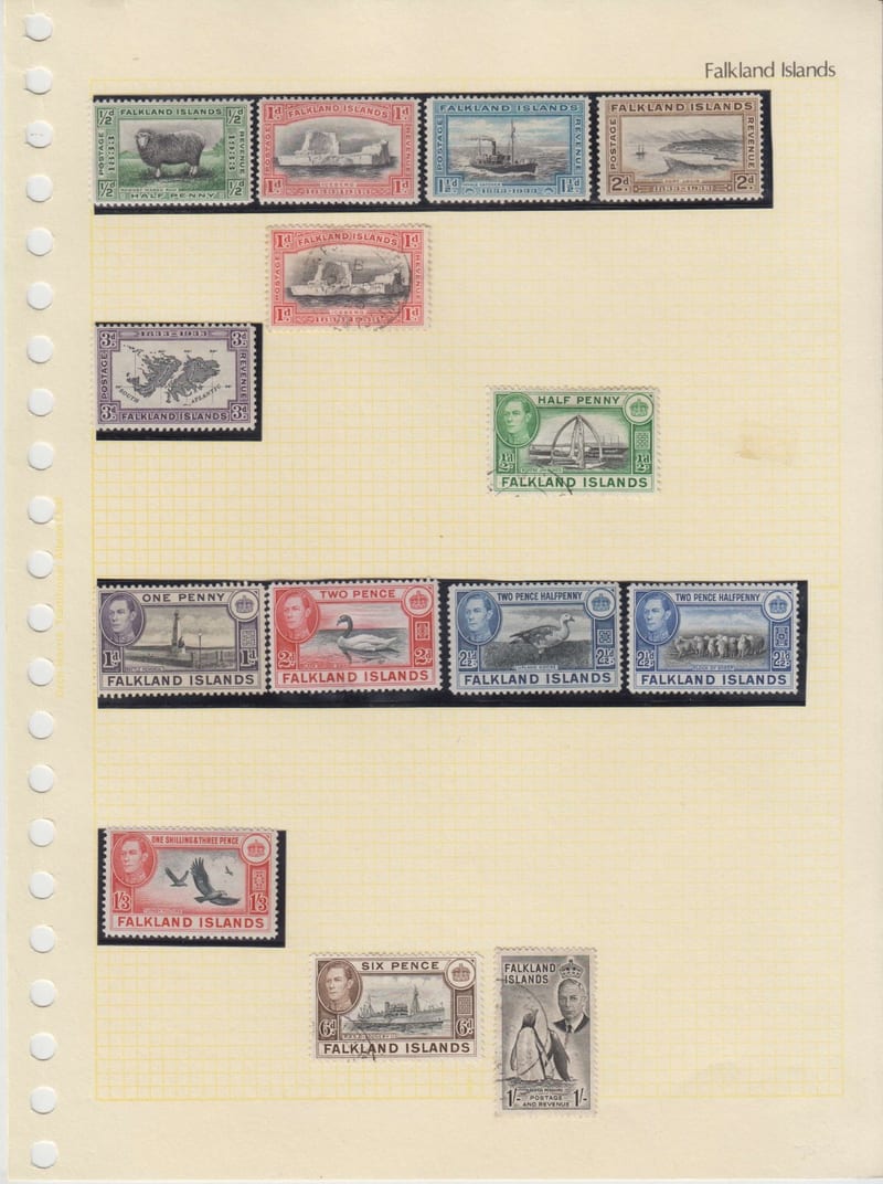 Falkland Islands 1938 — Better collection mounted on 26 album pages including key values & full sets plus some…