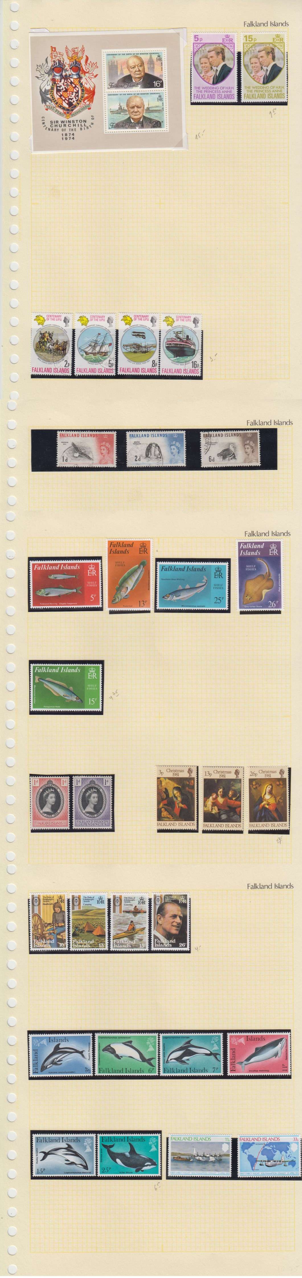 Falkland Islands 1938 — Better collection mounted on 26 album pages including key values & full sets plus some…