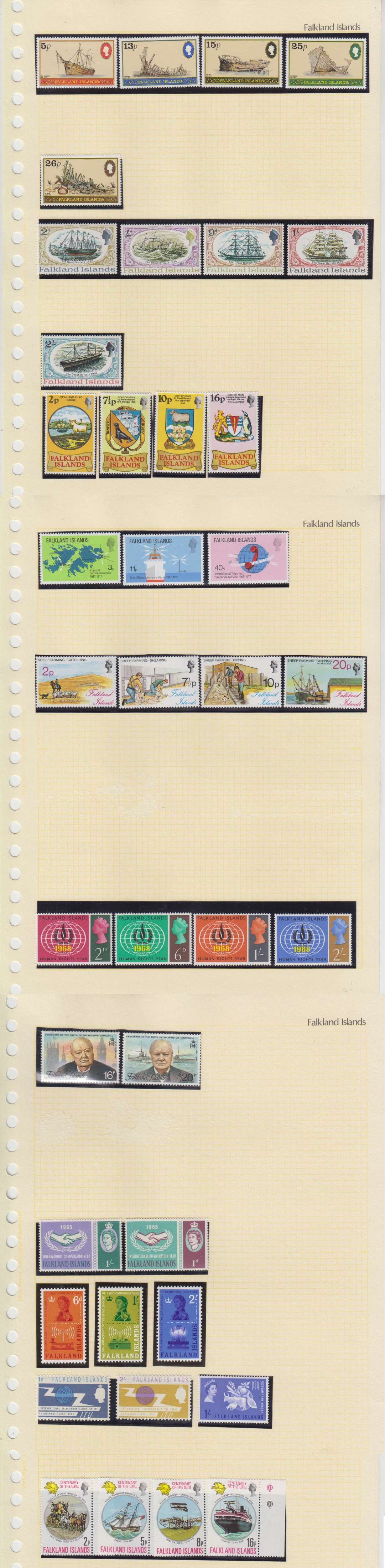 Falkland Islands 1938 — Better collection mounted on 26 album pages including key values & full sets plus some…