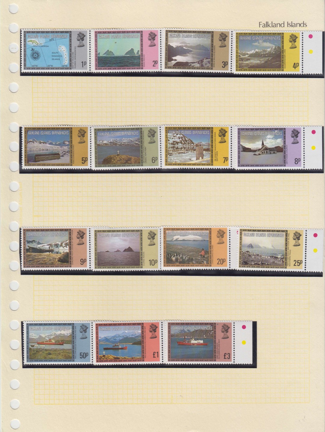Falkland Islands 1938 — Better collection mounted on 26 album pages including key values & full sets plus some…
