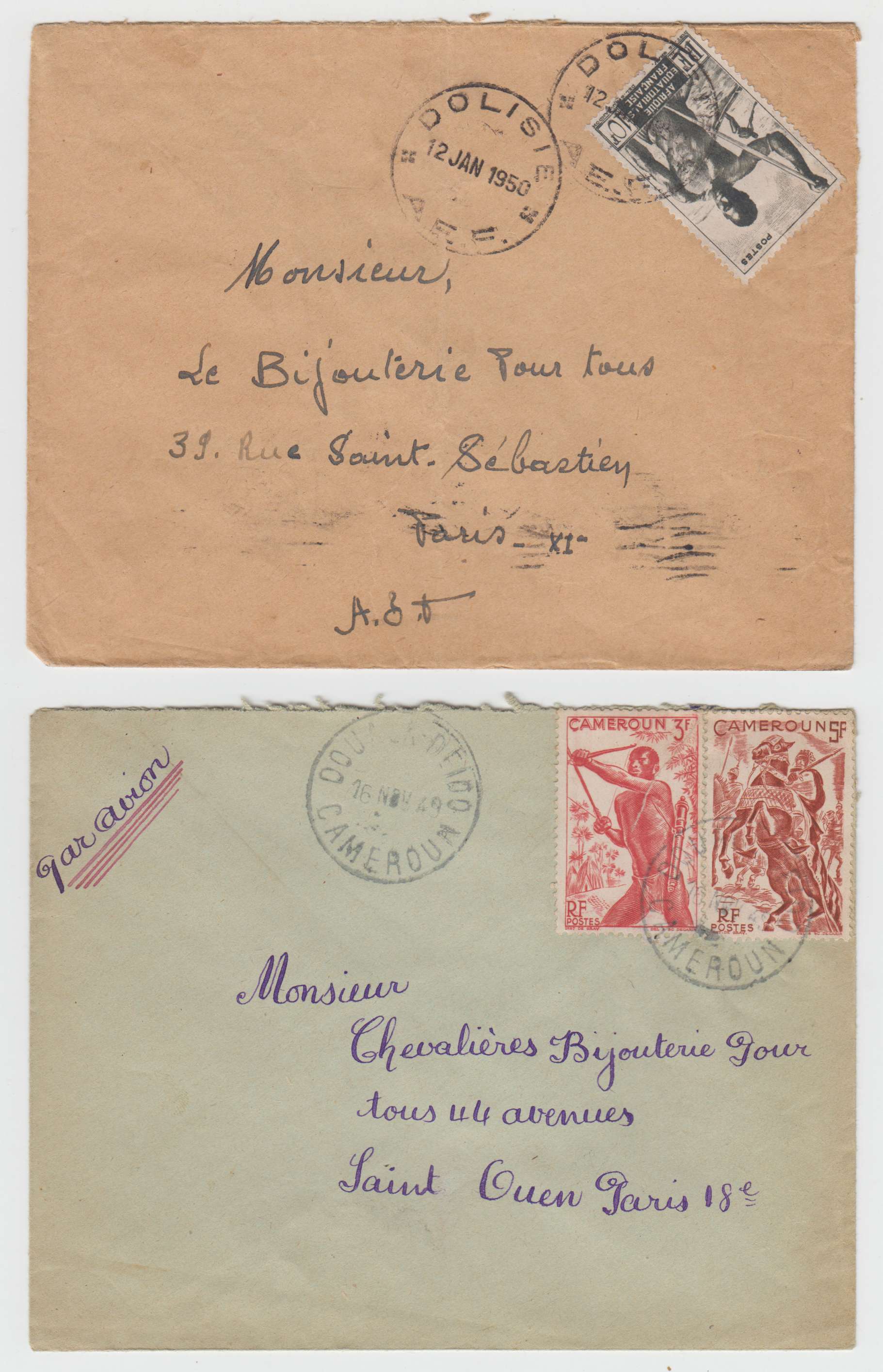 French West Africa 1948 — Cancels ON Covers, 30 airmails to Paris representative of different cities, Agnibilekrou…