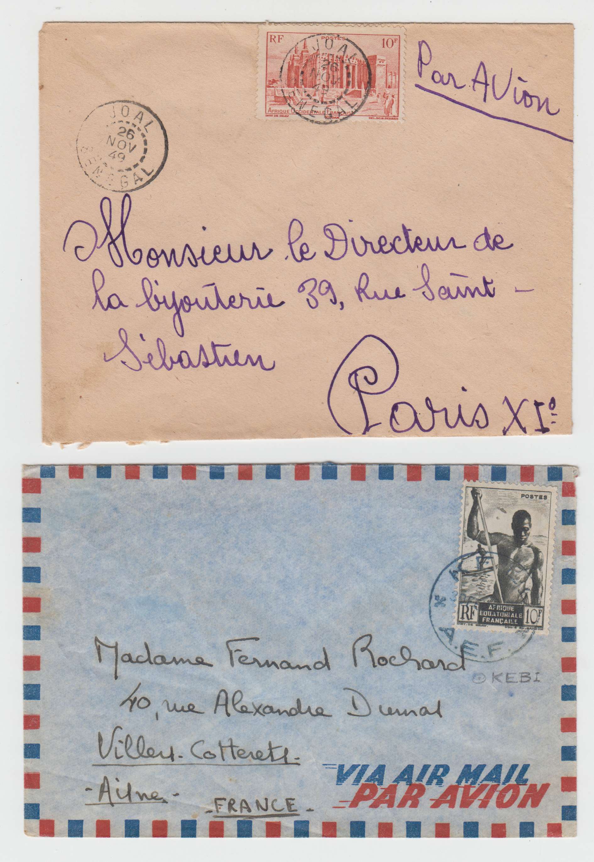 French West Africa 1948 — Cancels ON Covers, 30 airmails to Paris representative of different cities, Agnibilekrou…