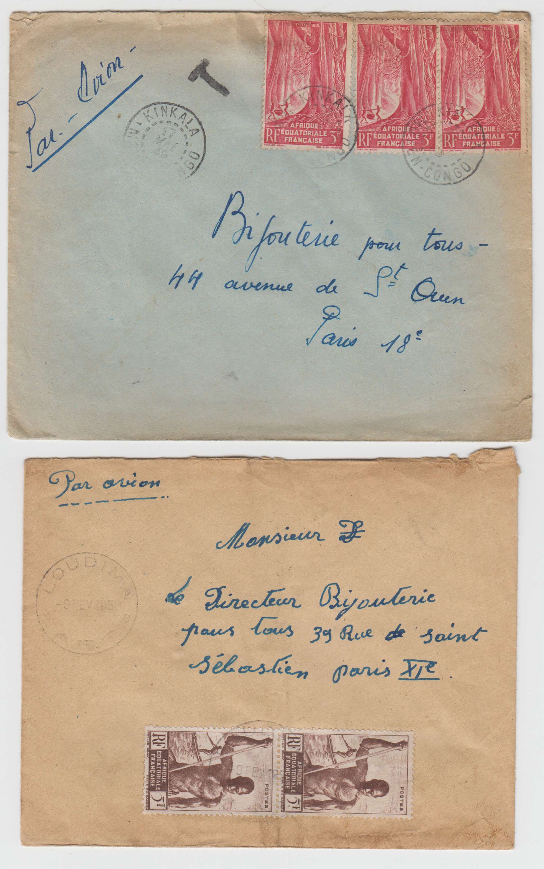 French West Africa 1948 — Cancels ON Covers, 30 airmails to Paris representative of different cities, Agnibilekrou…