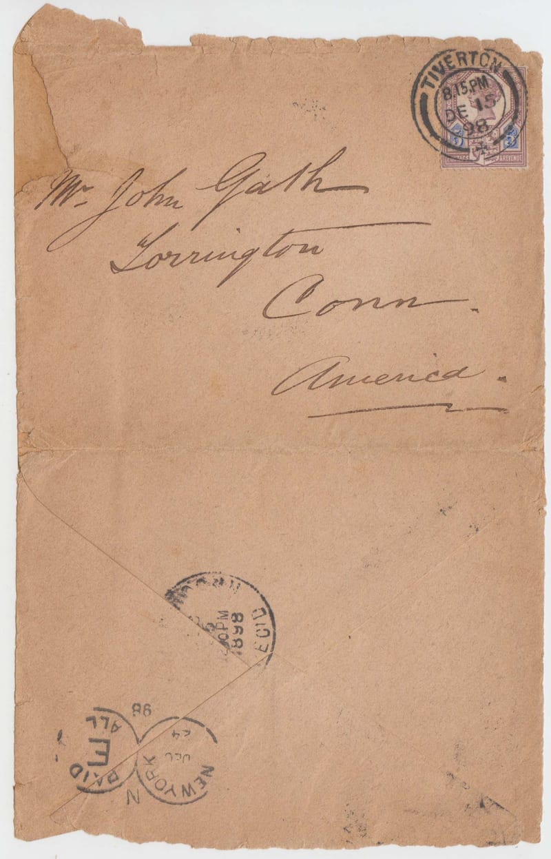Great Britain 1898 — Double rate mail to USA