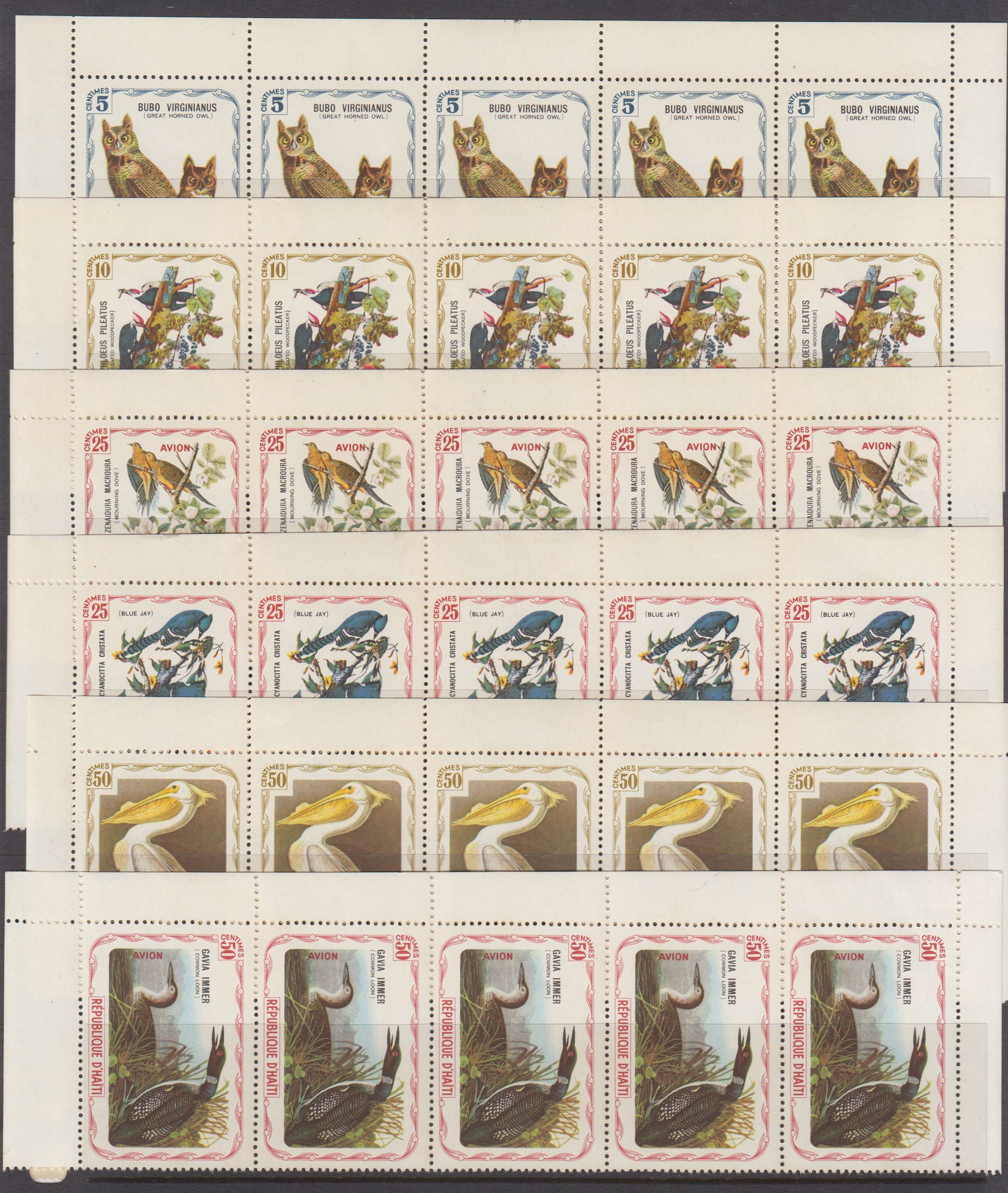 Haiti 1975 — Audubon birds issue
