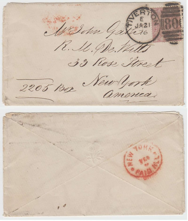 G.B. 1876 — Mail to USA