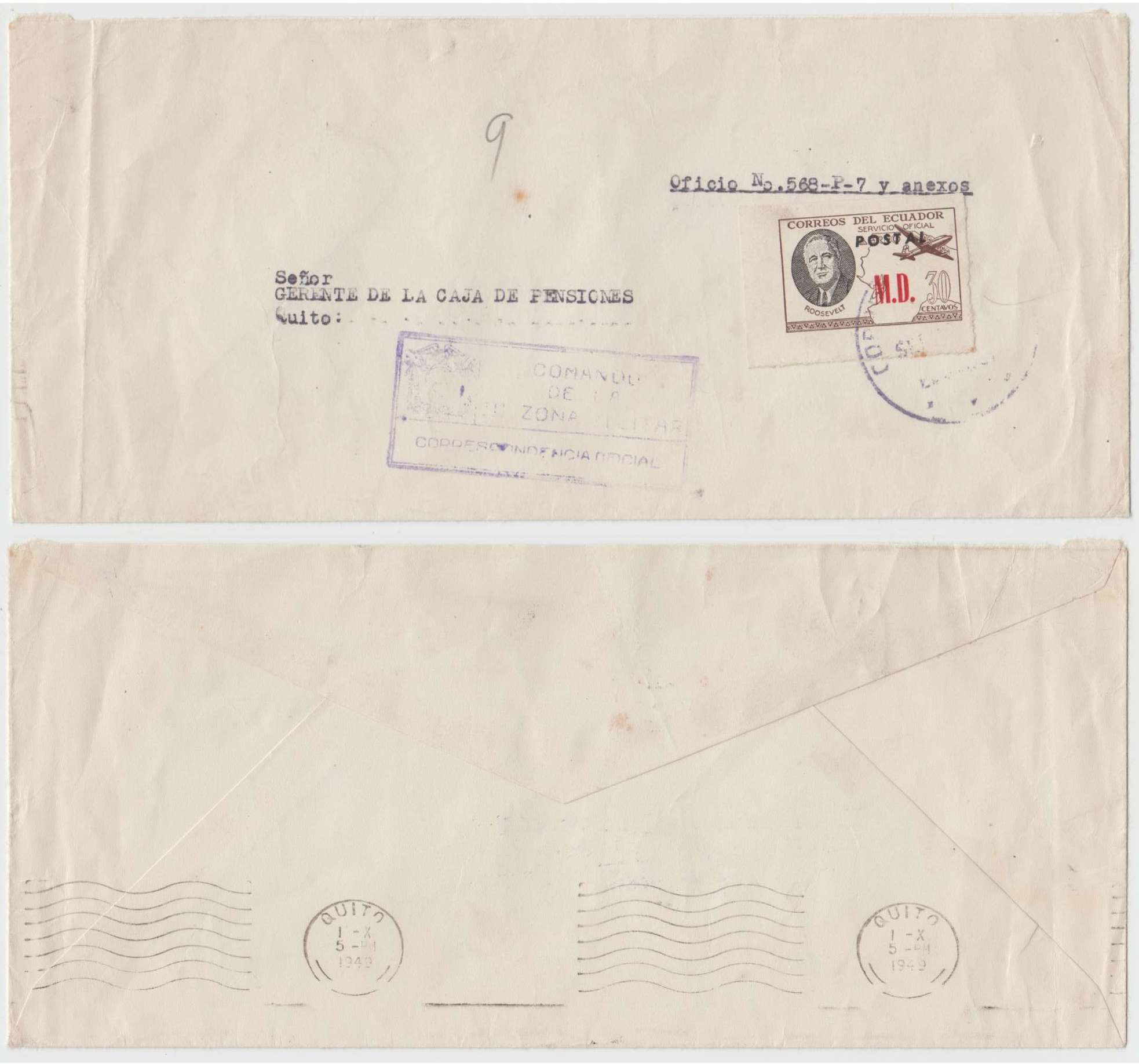 Ecuador 1949 — Roosevelt semi official ordinary issue