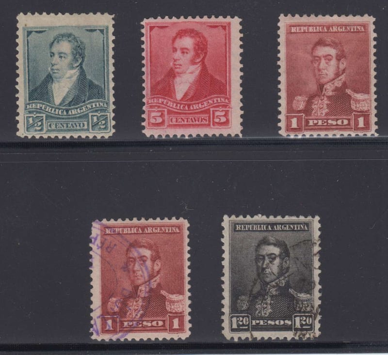 Argentina 1896 — Scott 106E, 110E, 118E (2x) & 119E