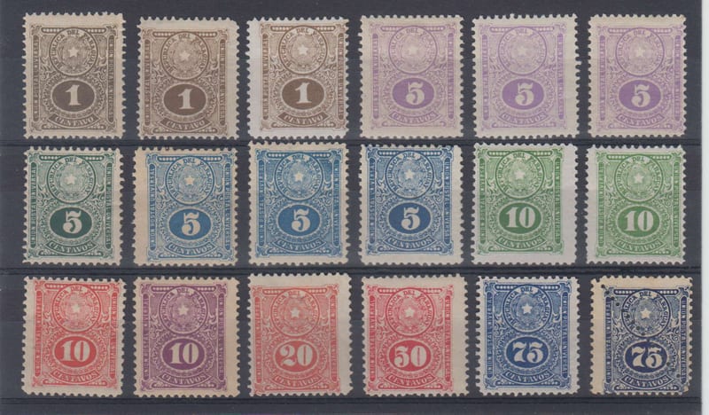 Paraguay 1910 — Scott 191-200 & 200a