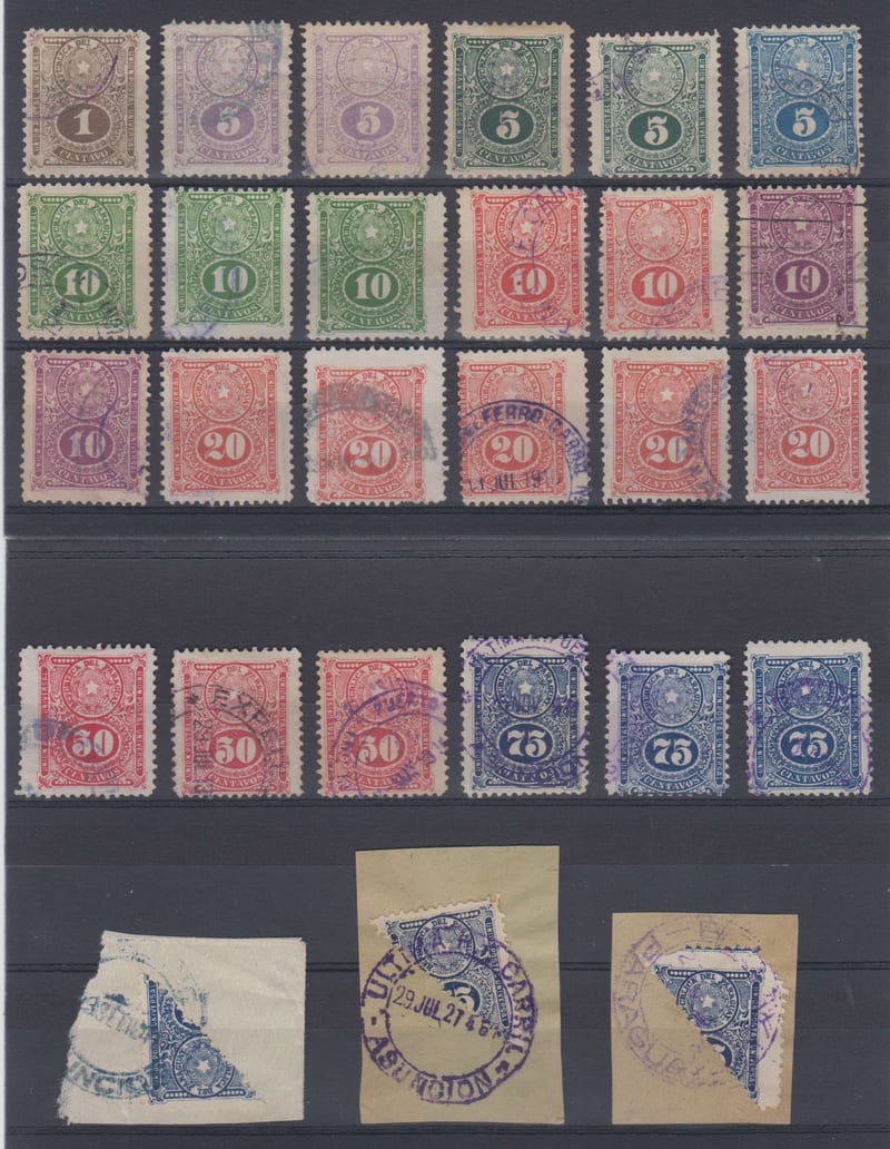 Paraguay 1910 — Scott 191-200 & 200a