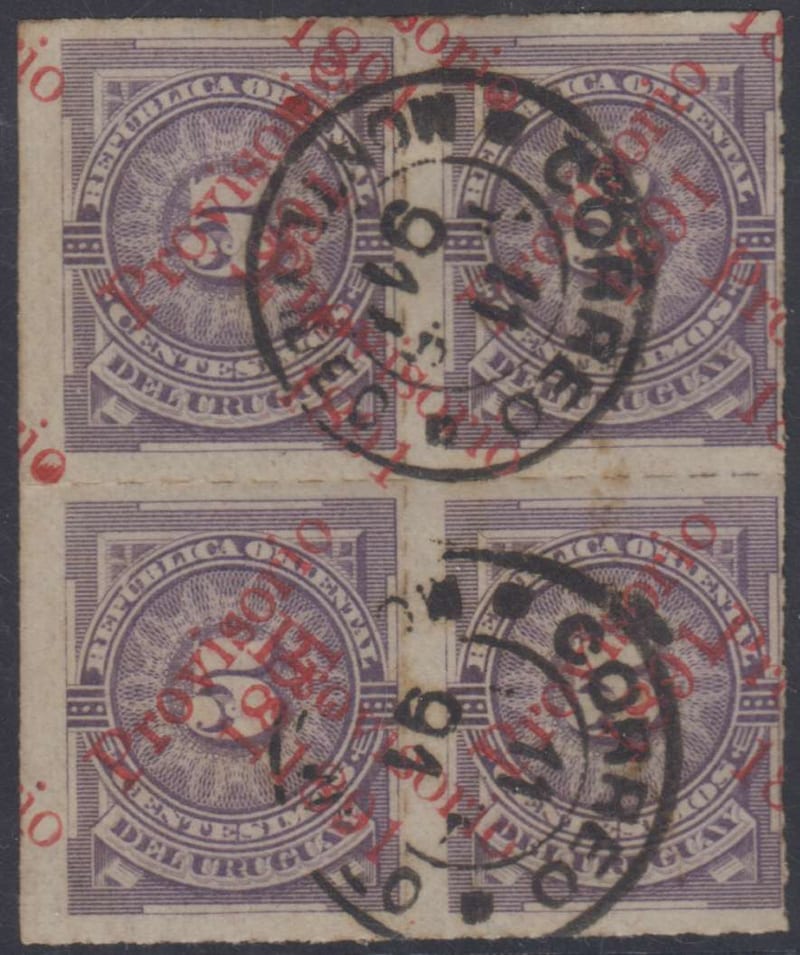 Uruguay 1891 — provisional issue