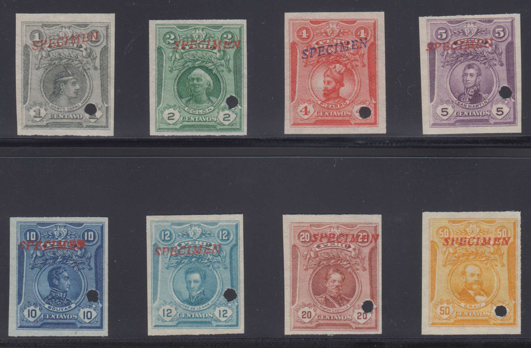 Peru 1909 — Scott 177-184