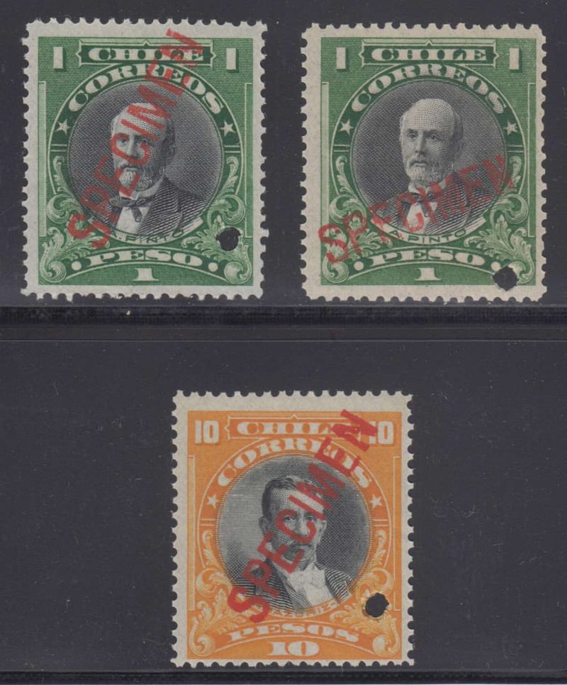 Chile 1911 — Scott 109 & 112 top value