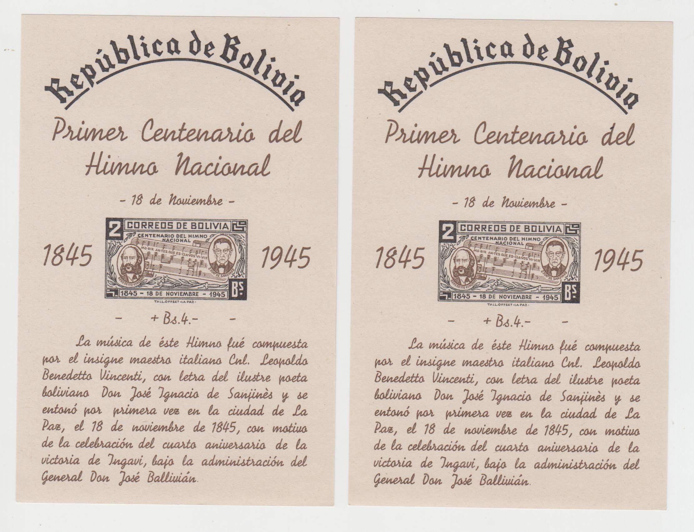 Bolivia 1946 — Anthem