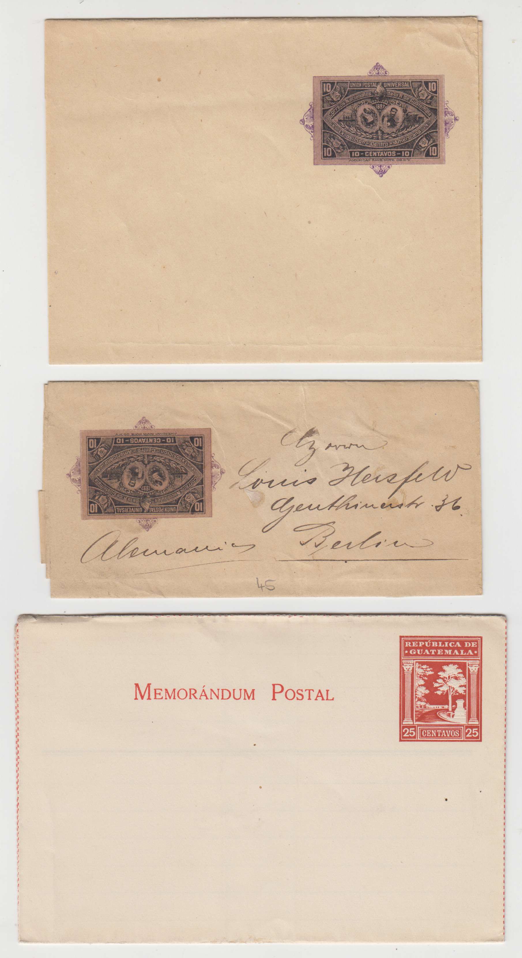 Guatemala 1895 — Wrappers & Letter sheet