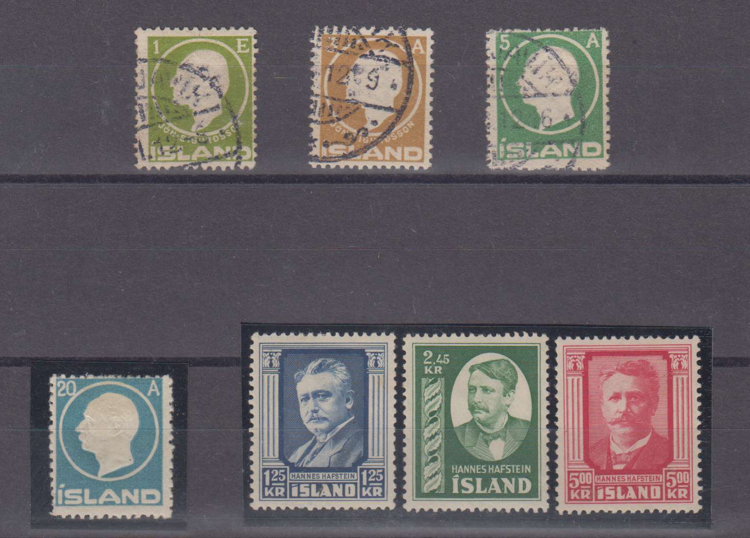 Iceland 1911 — Scott 86-87, 92, 94 & 284-286