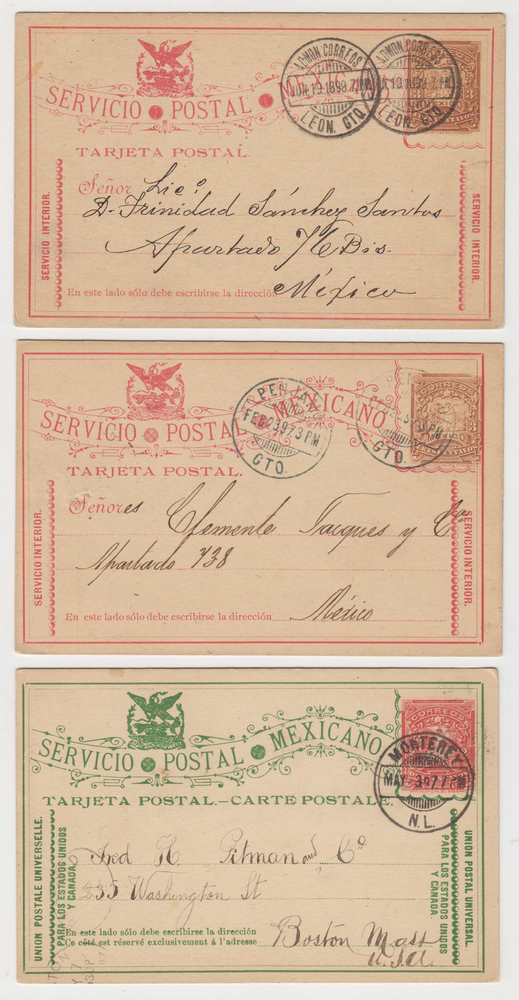 Mexico 1896 — Mepsi Pc68, 76, 79 & 82