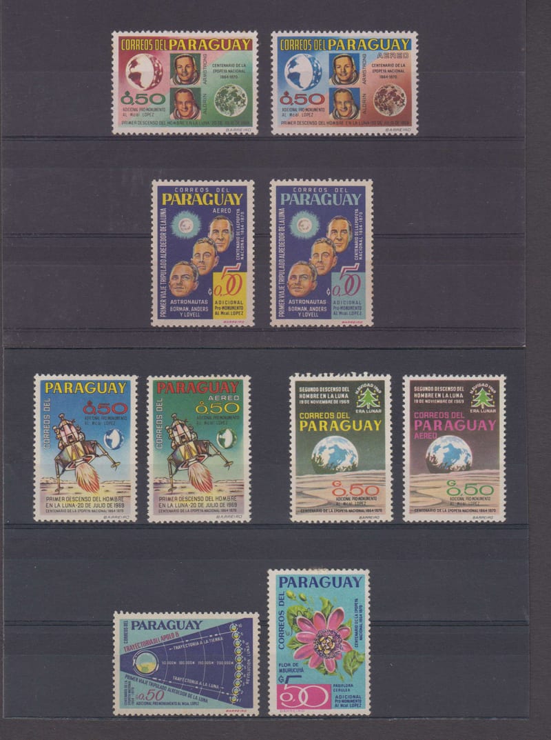 Paraguay 1969 — Unlisted full sets including 8 stamps & 4 souvenir sheets (imperf or with stamps…