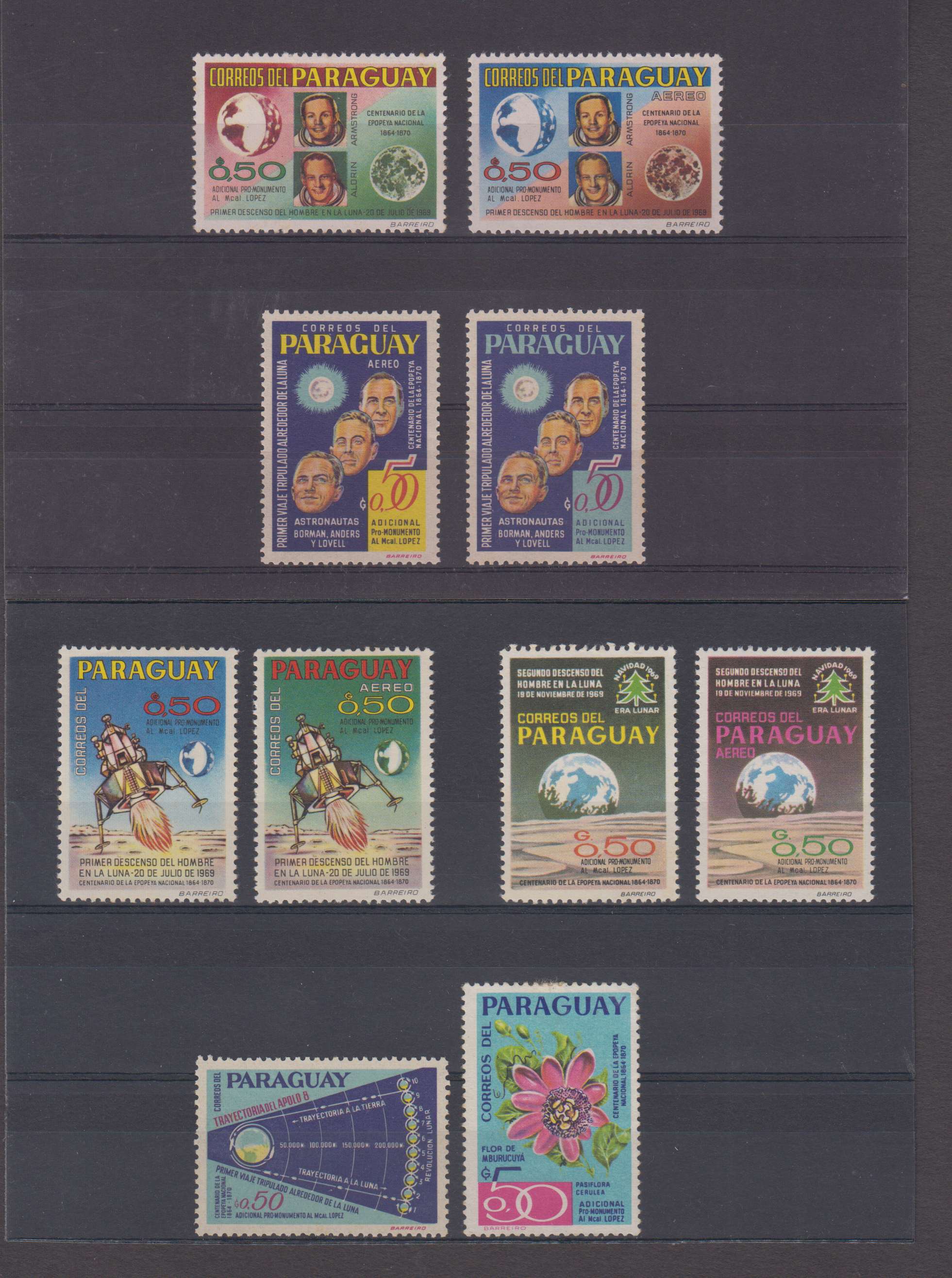 Paraguay 1969 — Unlisted full sets including 8 stamps & 4 souvenir sheets (imperf or with stamps…