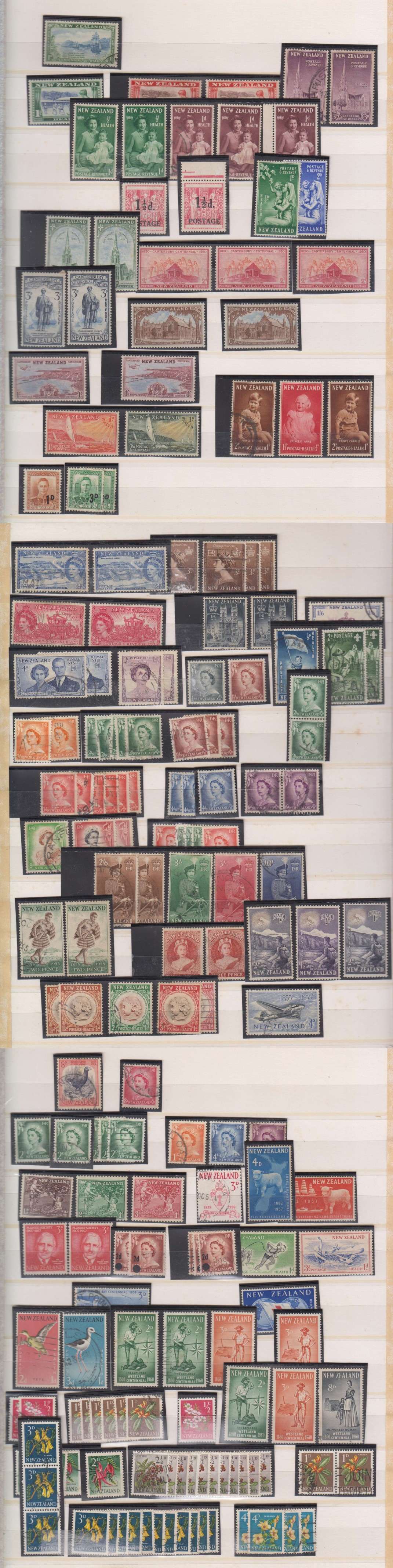 New Zealand — Better collection on 12 double stock book pages filled with better items, sets, etc