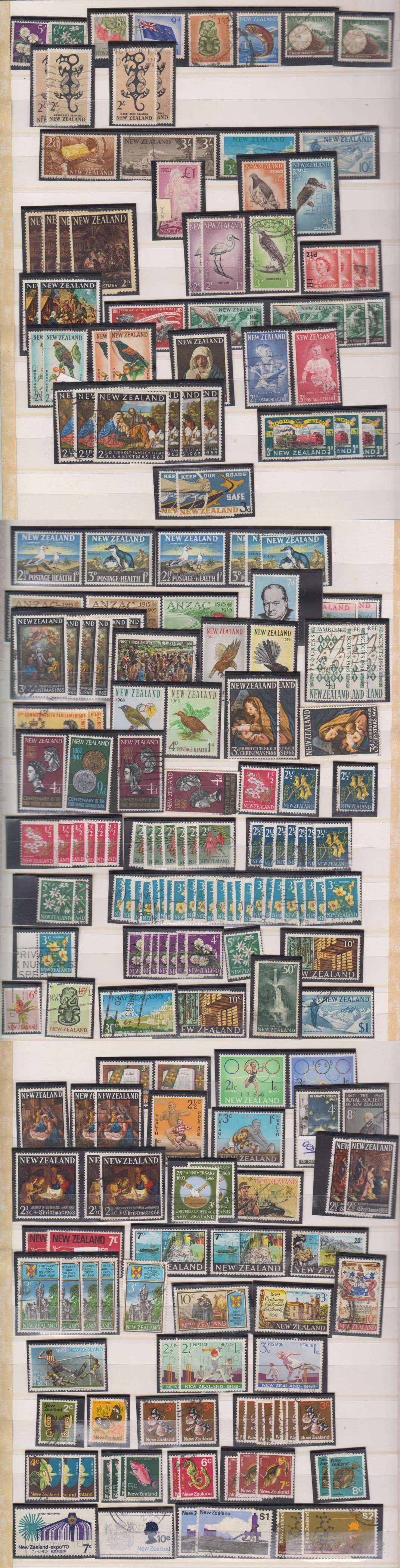 New Zealand — Better collection on 12 double stock book pages filled with better items, sets, etc