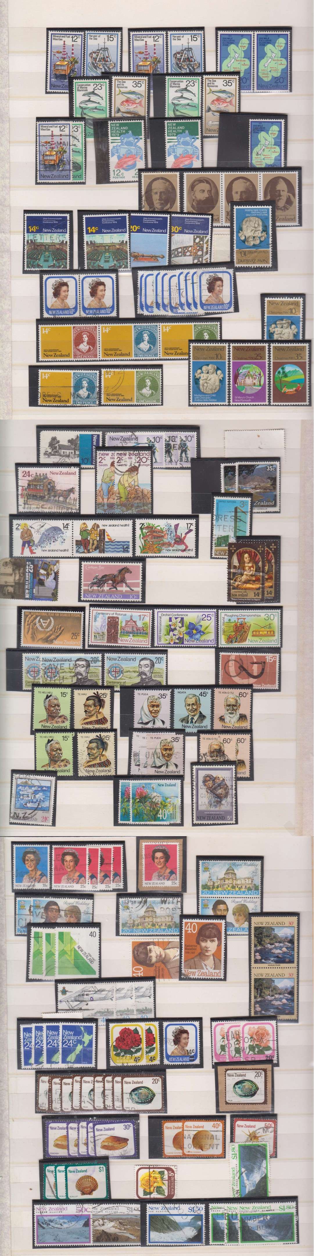 New Zealand — Better collection on 12 double stock book pages filled with better items, sets, etc