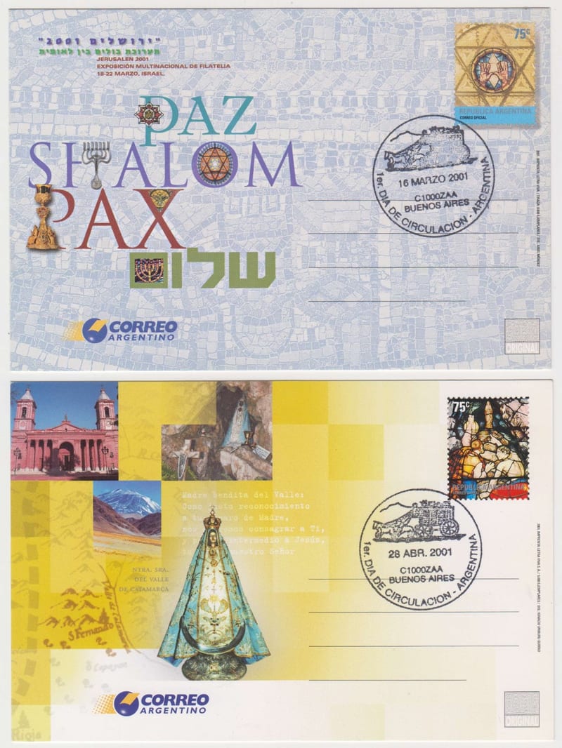 Argentina 1994 — Group of 36 different cards, used by first day cancels
