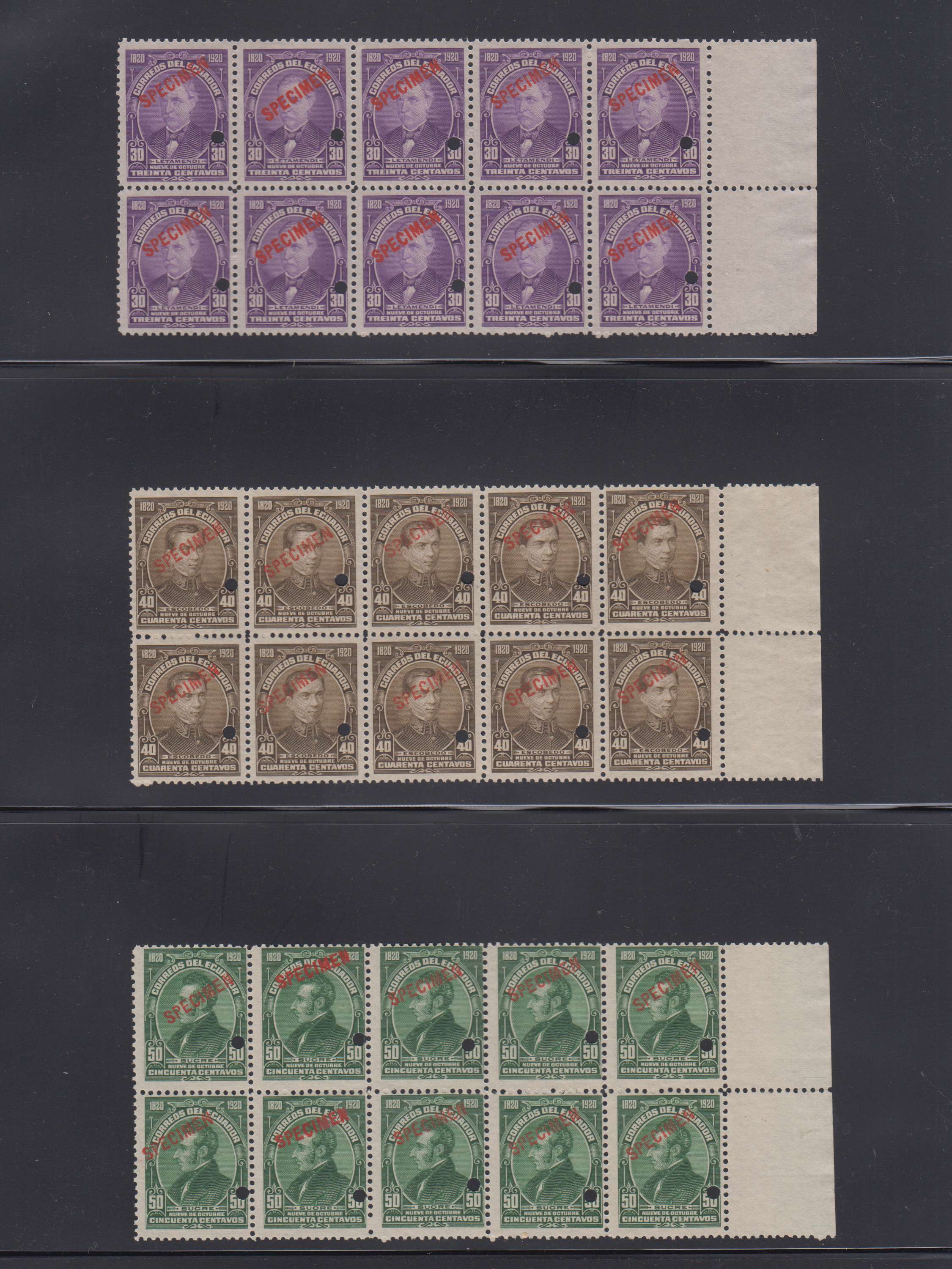 Ecuador 1920 — Scott 229-242