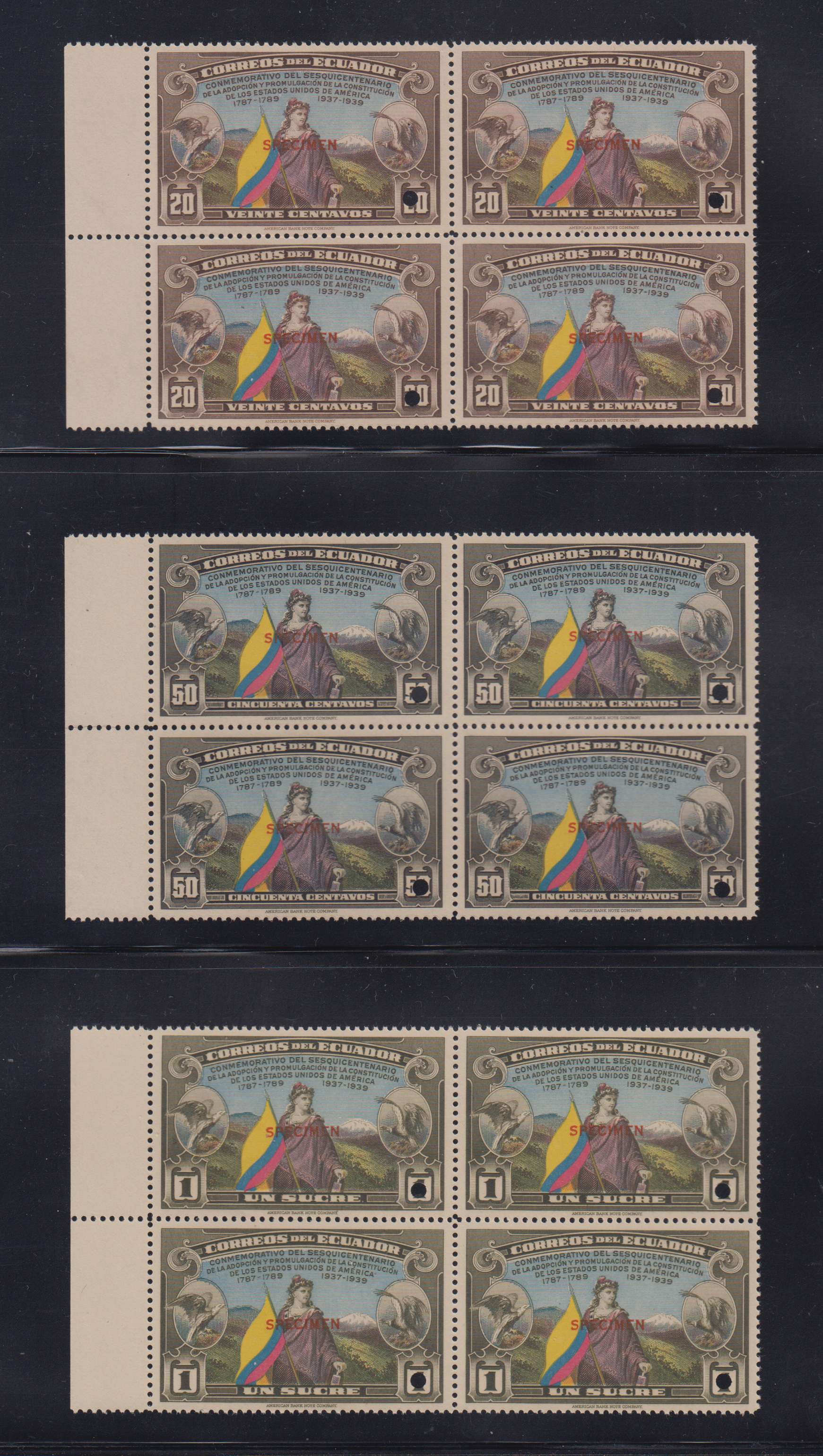 Ecuador 1938 — Liberty & Flag issue