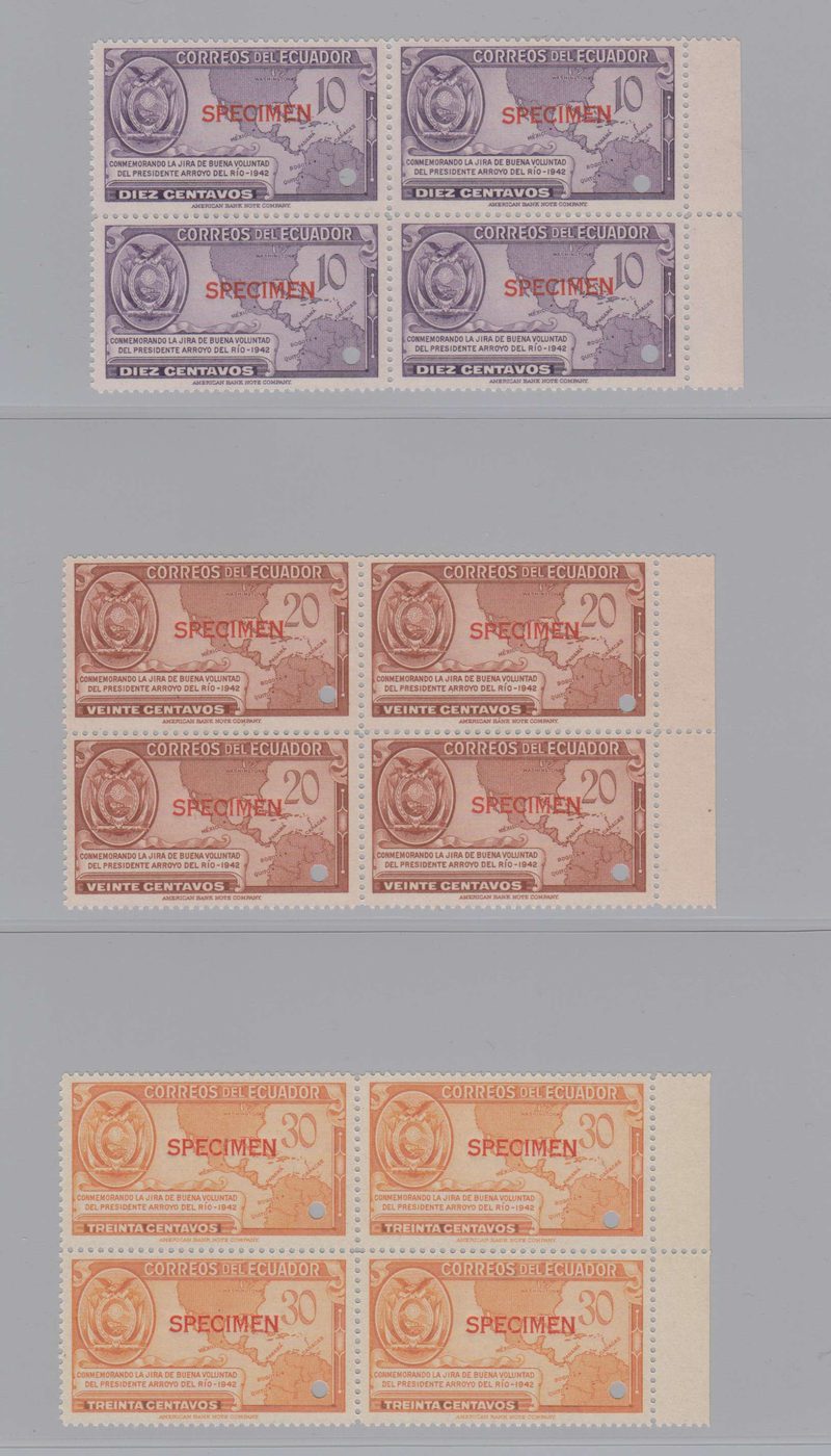 Ecuador 1943 — Scott 417-422