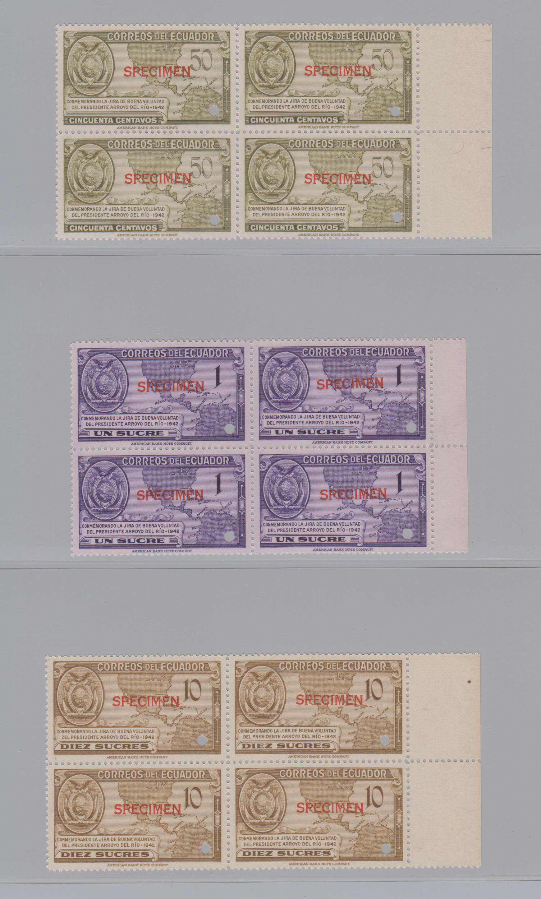 Ecuador 1943 — Scott 417-422