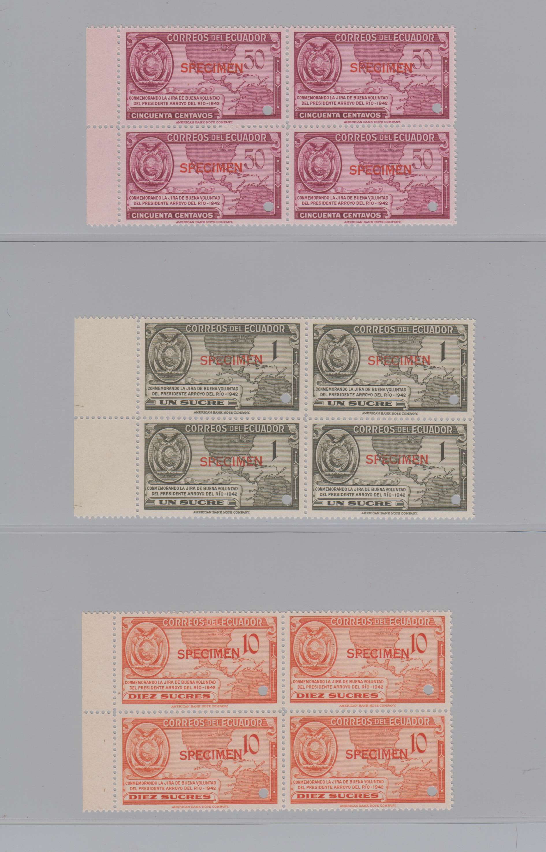 Ecuador 1944 — Scott 423-428
