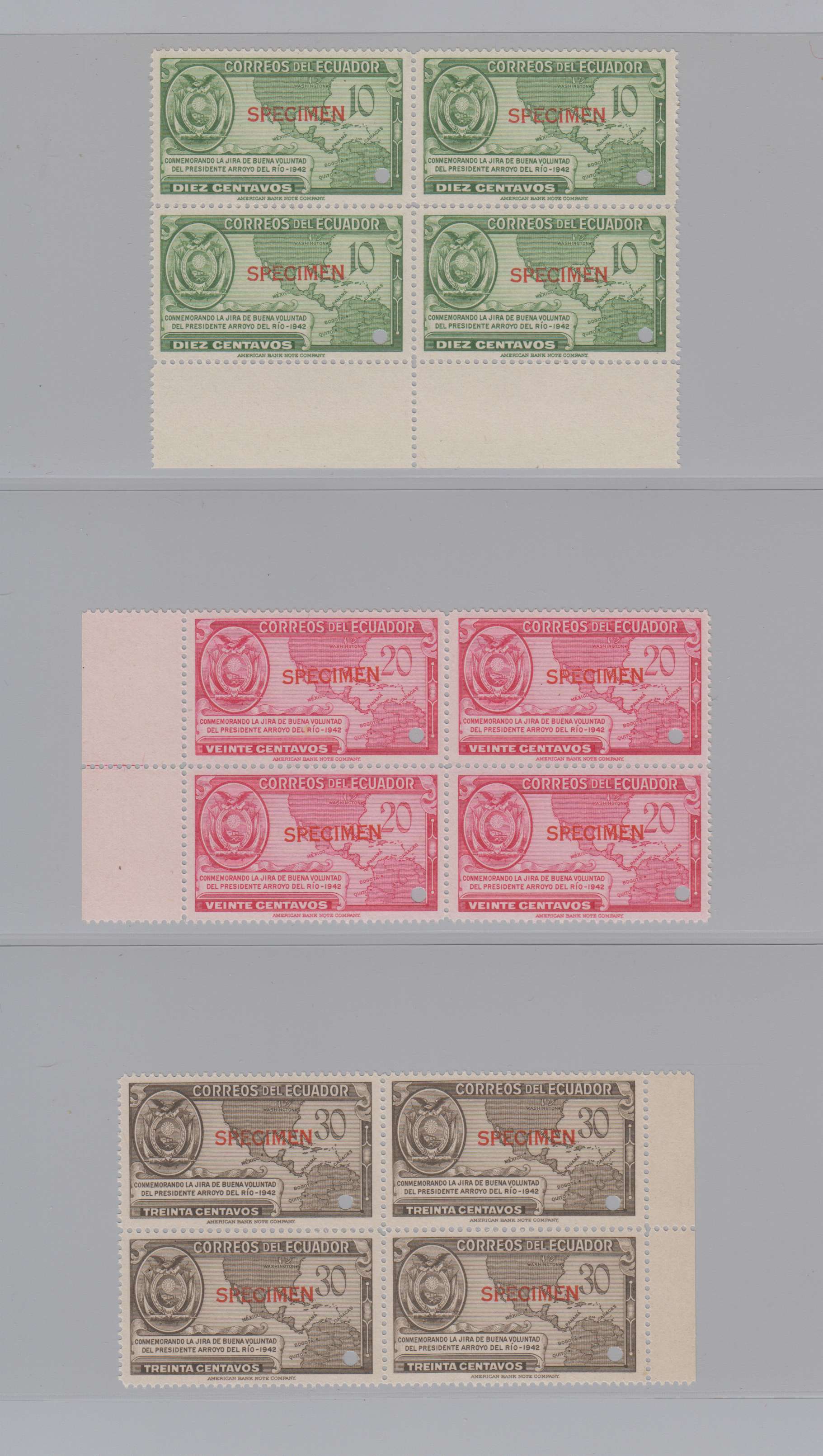 Ecuador 1944 — Scott 423-428