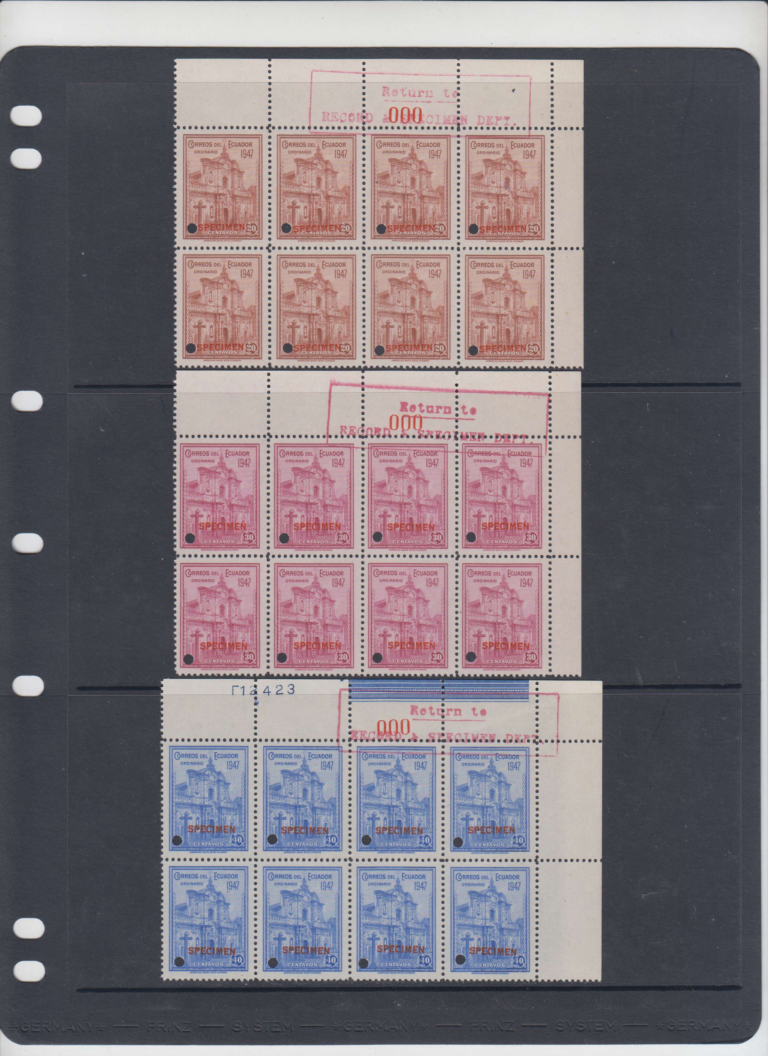 Ecuador 1947 — Scott 475-483